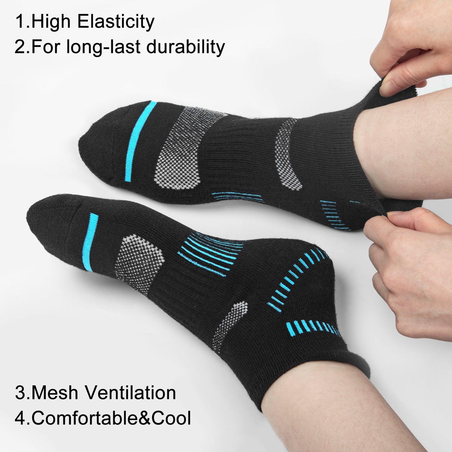 Loritta ankle socks 6 pairs of mens cushioned breathable socks with arch support