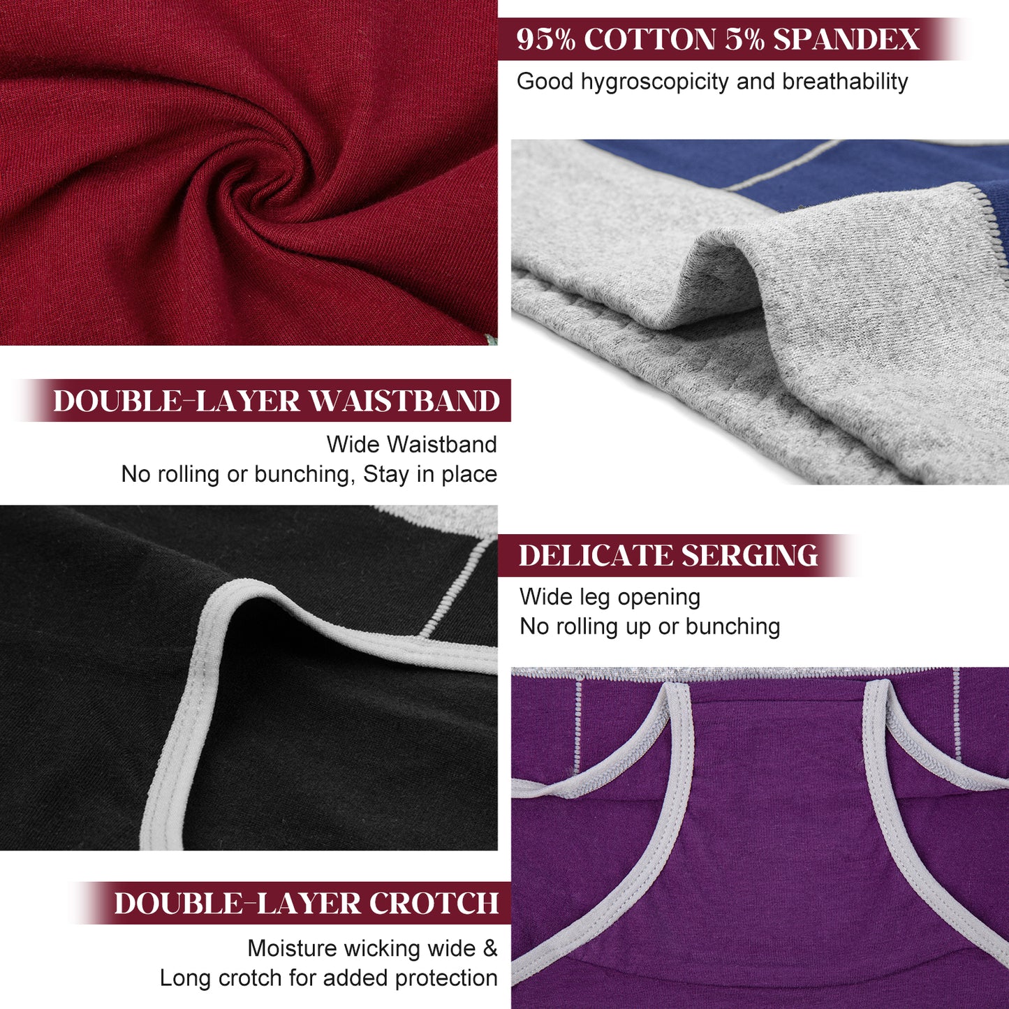 Loritta Underwear for Women High Waist Full Coverage Cotton Panties Soft Strech Ladies Briefs 6Packs