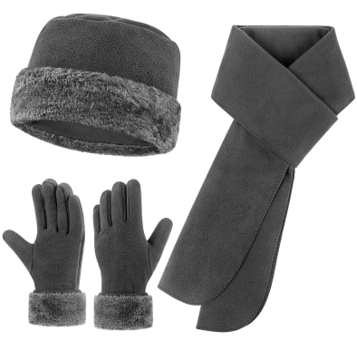 Loritta Women's Warm Fleece Winter Women's Hat and Glove Set Hats Gloves Scarves for Women
