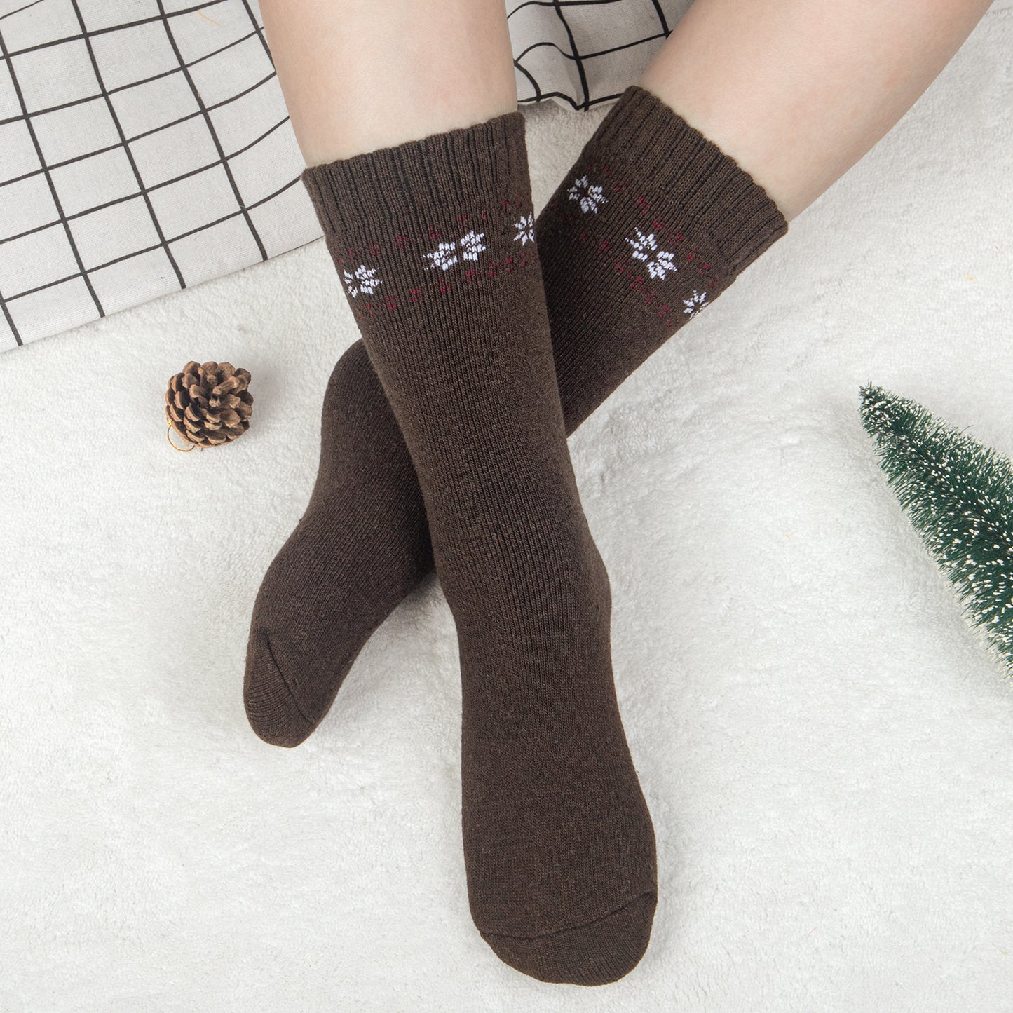 Loritta 5 Pairs Womens Wool Socks Vintage Warm Winter Socks Thick Cozy –  loritta