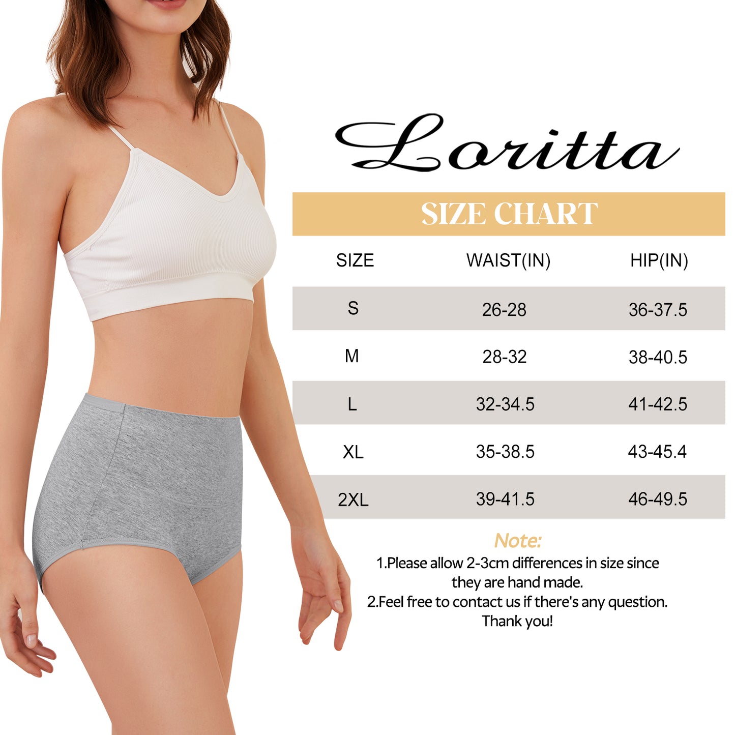 Loritta 7 Pcs Womens Cotton Underwear Sexy Stretch Panties Low High Hipster Ladies Soft
