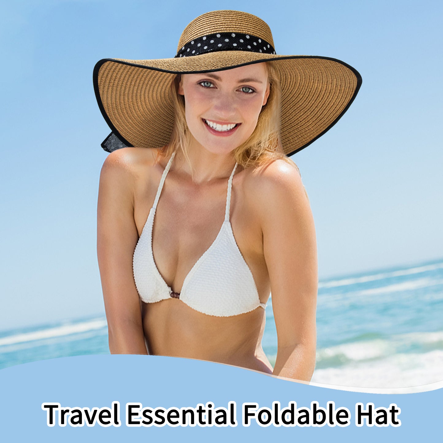 Loritta Women Sun Hat，Wide Brim Sun Hats Floppy Straw Hat with Heart Shape Glasses