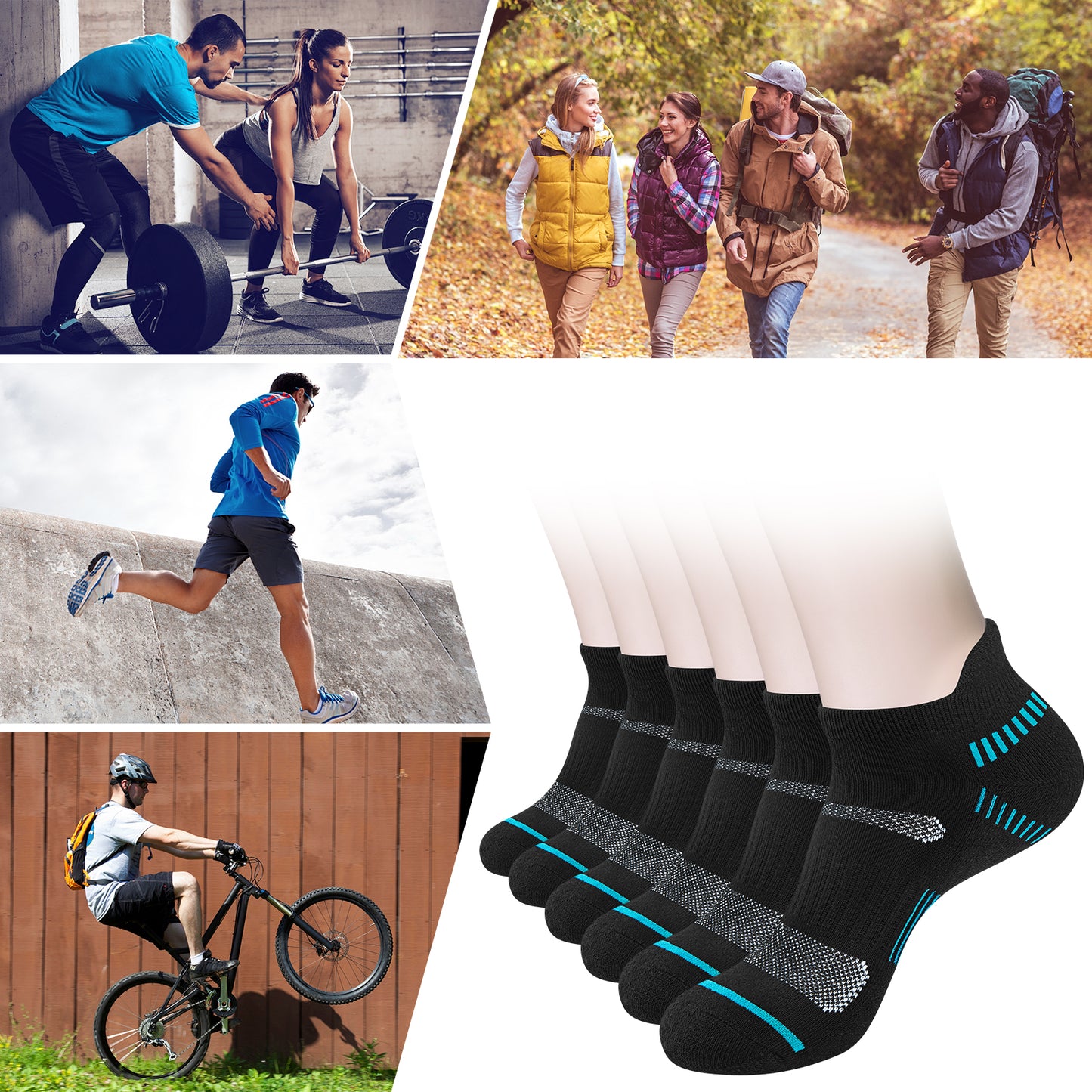 Loritta ankle socks 6 pairs of mens cushioned breathable socks with arch support