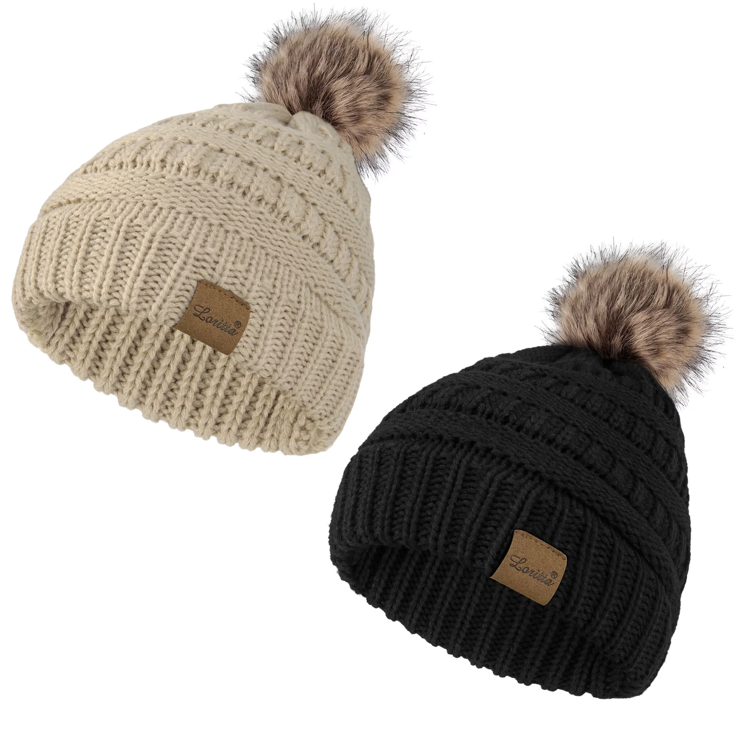 Winter Beanie Hats for Men Women Thick Knit Fleece Beanie Women Men Winter Hat