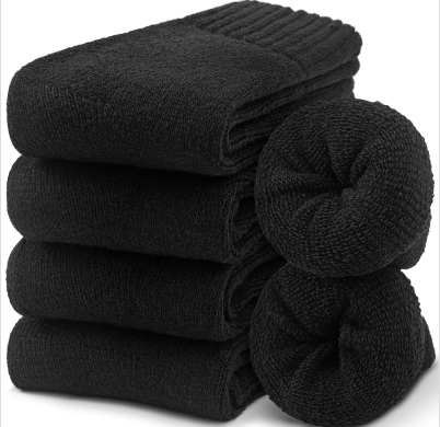 Loritta Womens Merino Wool Socks Thick Knit Warm Cushion Wool Socks for Women(5 Pairs)