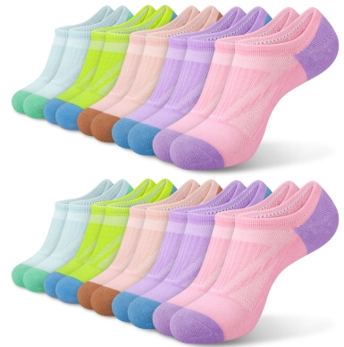 Loritta Womens No Show Socks Athletic Ankle Socks Cushioned Running Low Cut 10 Pairs, Size 6-8
