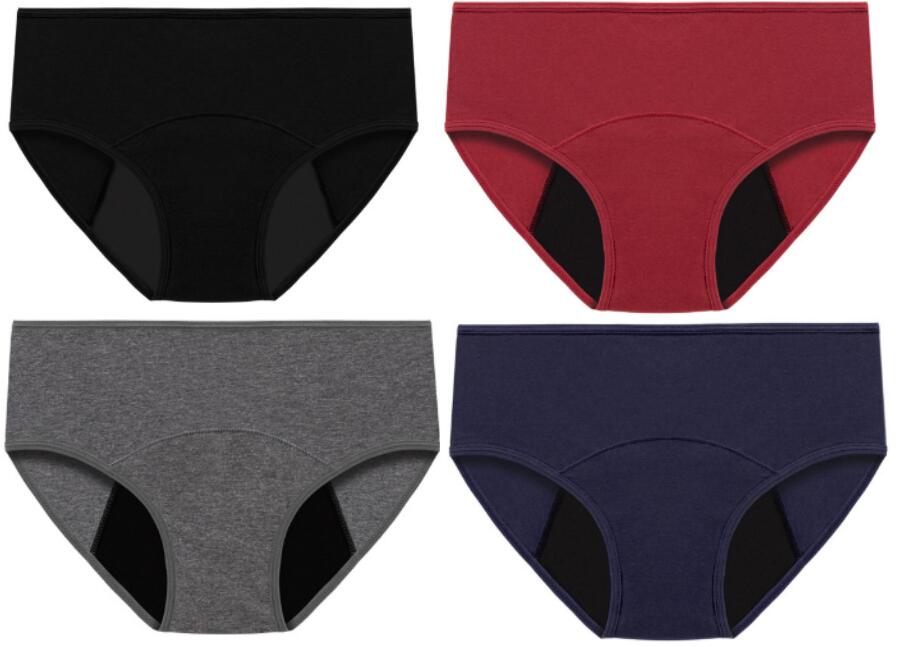 Loritta's Womens High Waist Period Underwear Cotton Leak Proof Postpartum Underwear 4packs, XS-3XL