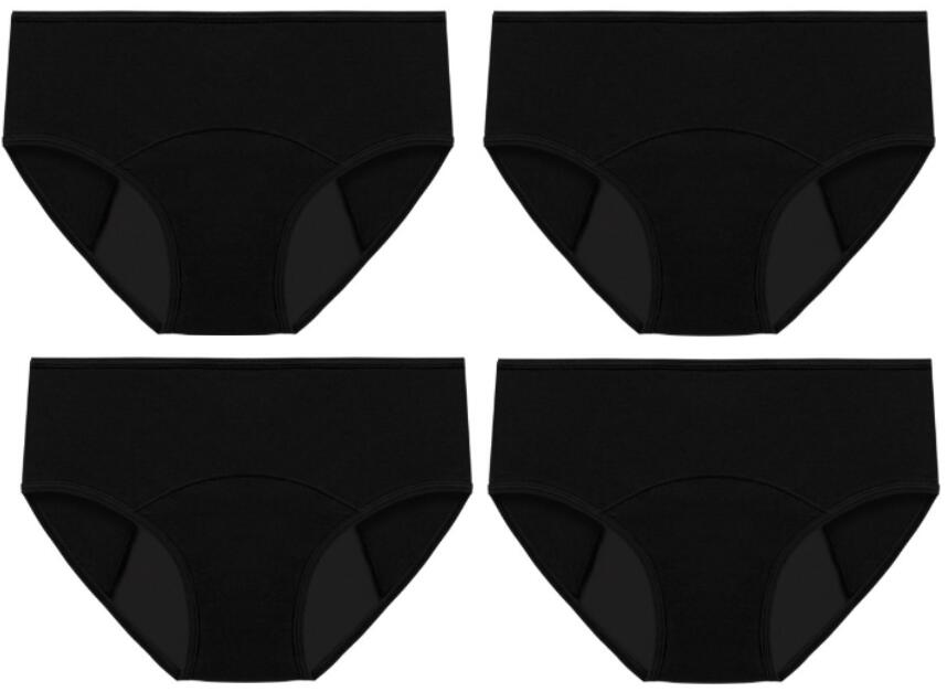 Loritta's Womens High Waist Period Underwear Cotton Leak Proof Postpartum Underwear 4packs, XS-3XL