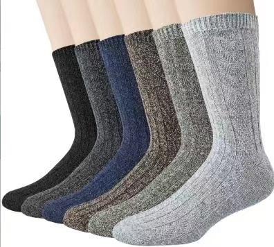 Loritta 6 Pairs Mens Wool Socks Winter Warm Thick Socks Knit Causal Crew Socks for Men