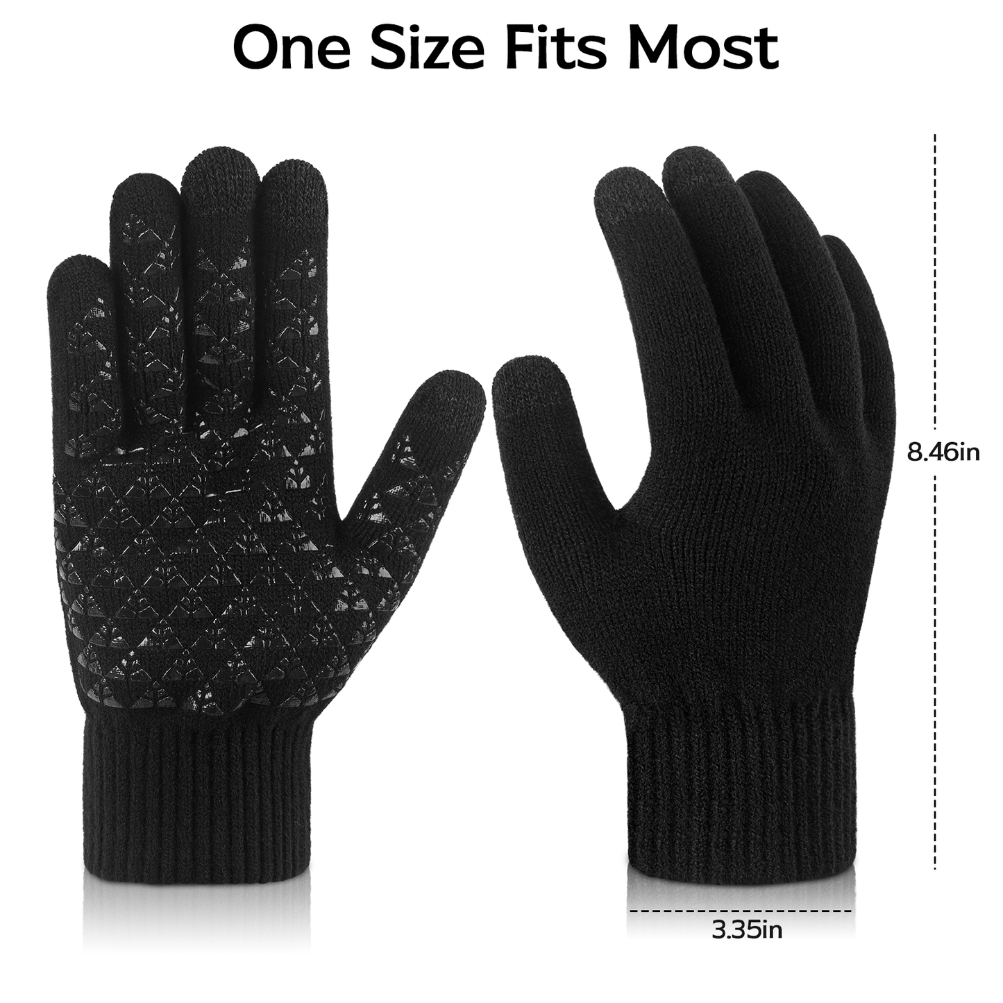 Loritta 4 Pair Winter Cycling Touch Screen Gloves Bike Elastic Cuff Gloves Warm Knit Women for Outdoor