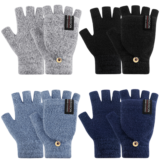 Loritta Womens Winter Gloves-4 Pack Warm Knitted Convertible Fingerless Gloves