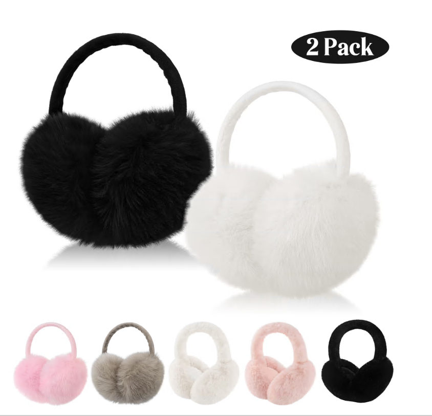Loritta Earmuffs Ear Warmers For Women Winter Fur Foldable Ear Warmer