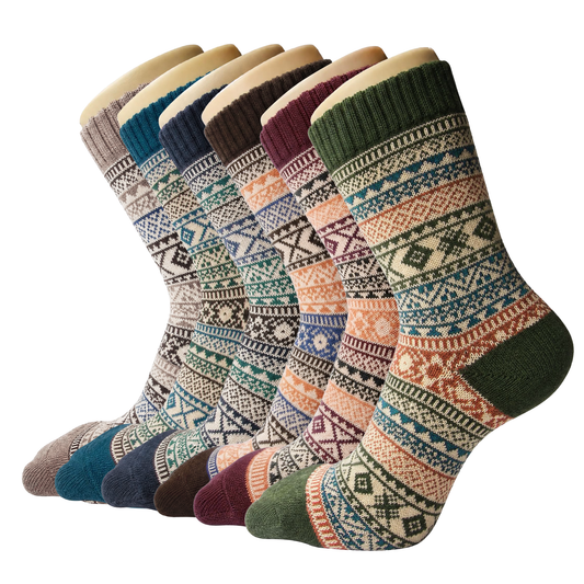 Loritta 5 Pairs Winter Socks for Women,Thick Knit Thermal Crew Wool Women Socks Gifts for Women