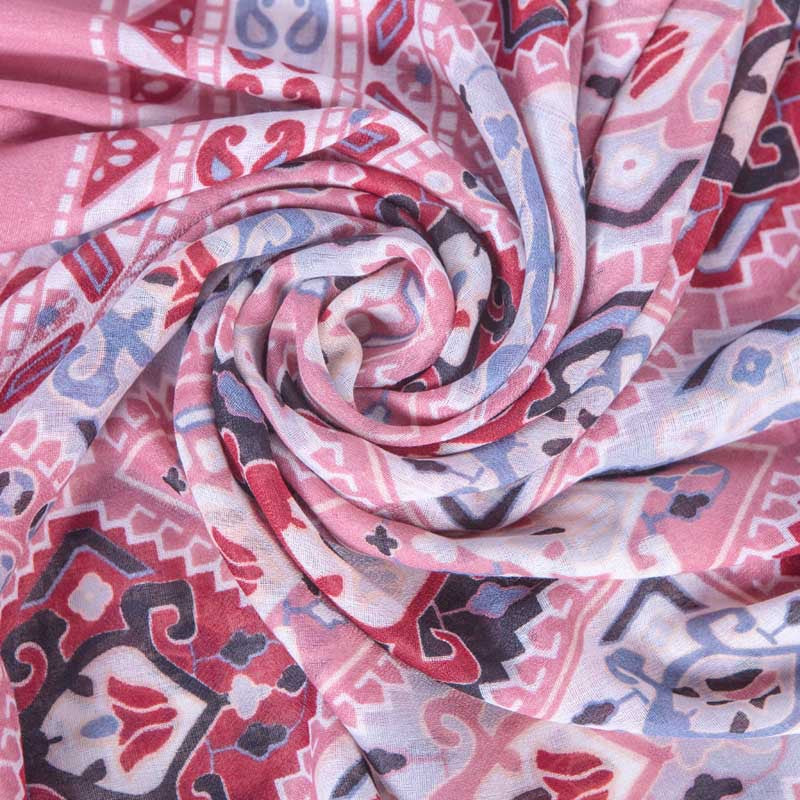Printed cotton and linen ethnic scarf shawl sunscreen beach towel - Loritta
