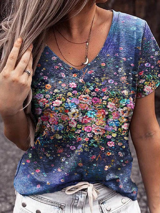 floral-v-neck-floral-print-casual-t-shirts-img-show