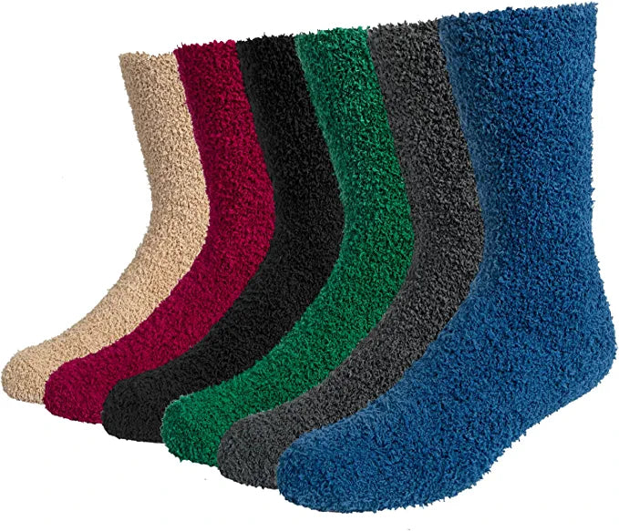 Loritta 6 Pairs Men Fuzyy Socks Warm Soft Fluffy Winter Slippers Socks