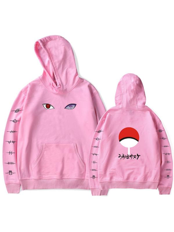 Naruto Uchiha Clan Symbol Printed Men's Hoodie Pullovers Sweatshirts Long Sleeved Hooded Women's