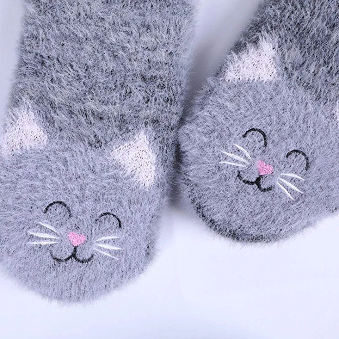 Loritta Womens Fuzzy Slipper Socks With Grippers Cozy Warm Cute Animal Gifts