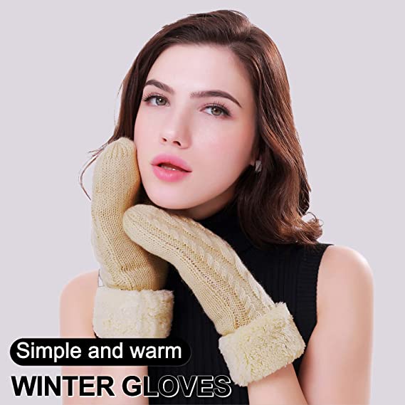 Loritta Women Leather Gloves Touchscreen Warm Plain Gloves- Touch Screen Texting for Phone