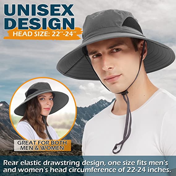 Wide Brim Sun Hat for Men and Women, UV Protection Fishing and Hiking  Bucket Hat