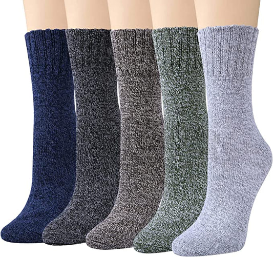 Womens Winter Socks Warm Thick Knit Wool Soft Vintage Casual Crew Socks