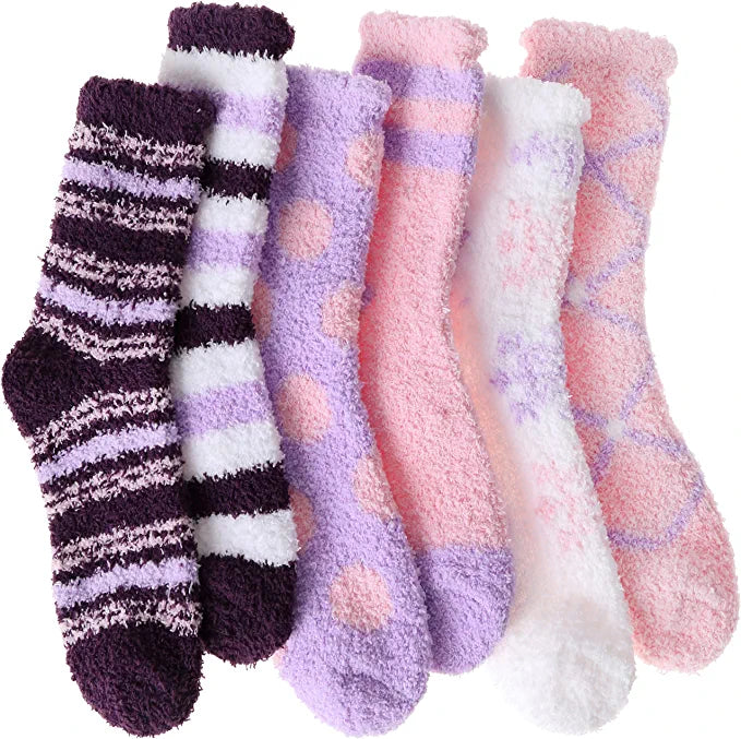 Loritta 7 Pairs Womens Fuzzy Socks Soft Winter Warm Cozy Fluffy Soft Slipper Socks Gifts