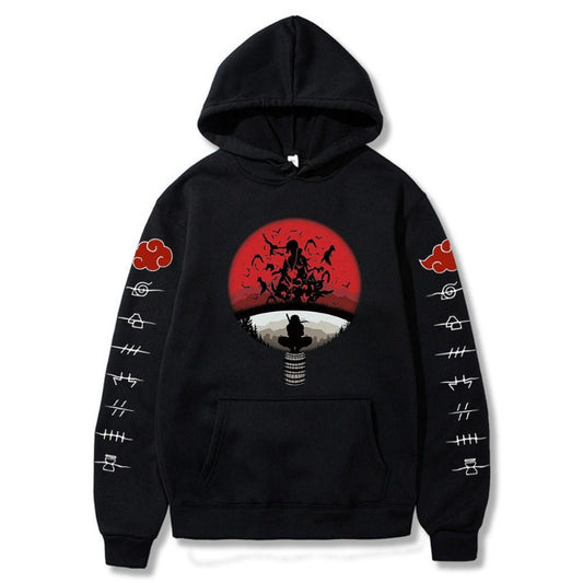 Men's Hoodie Japanese Anime Naruto Cool Uchiha Printed Hoodies Women Pullover