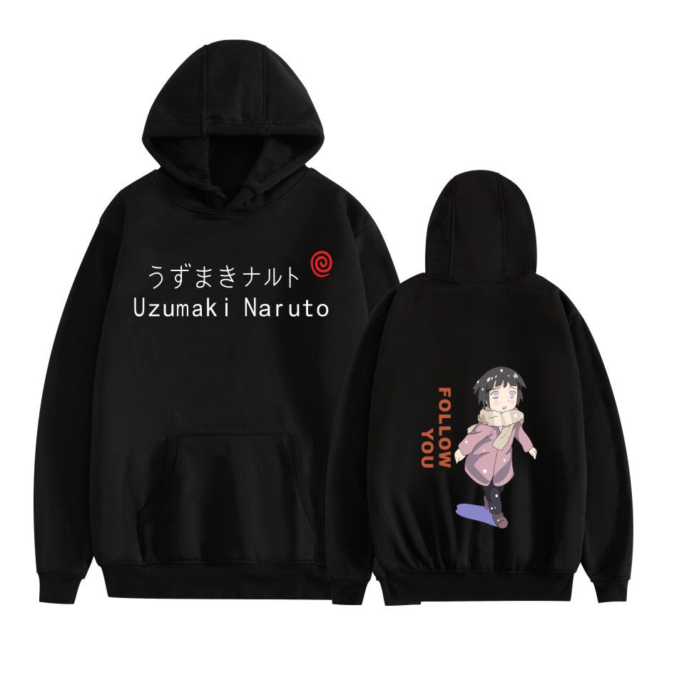 Anime Naruto Uzumaki Hinata Hyuga Printed Hoodies Pullovers Couple Sweatshirts Long Sleeved