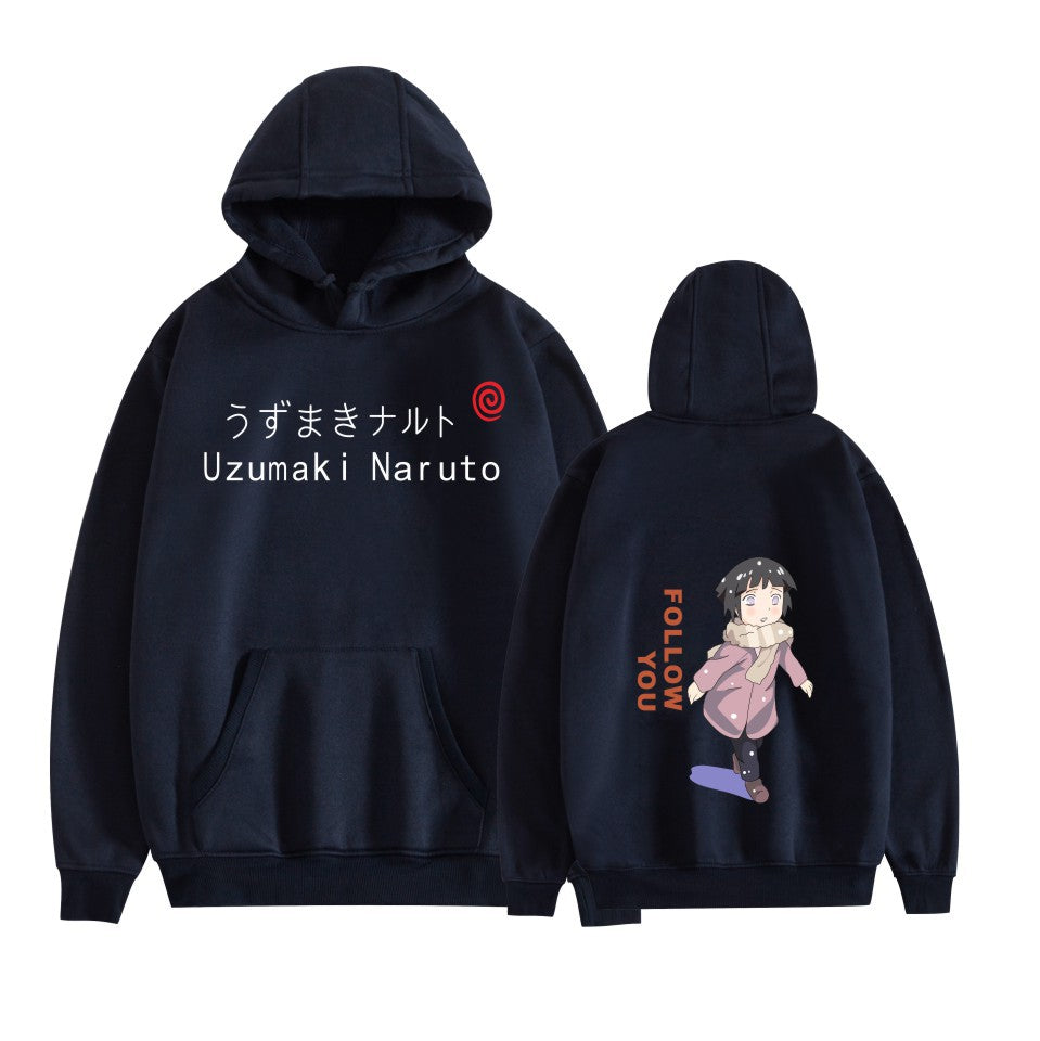 Anime Naruto Uzumaki Hinata Hyuga Printed Hoodies Pullovers Couple Sweatshirts Long Sleeved