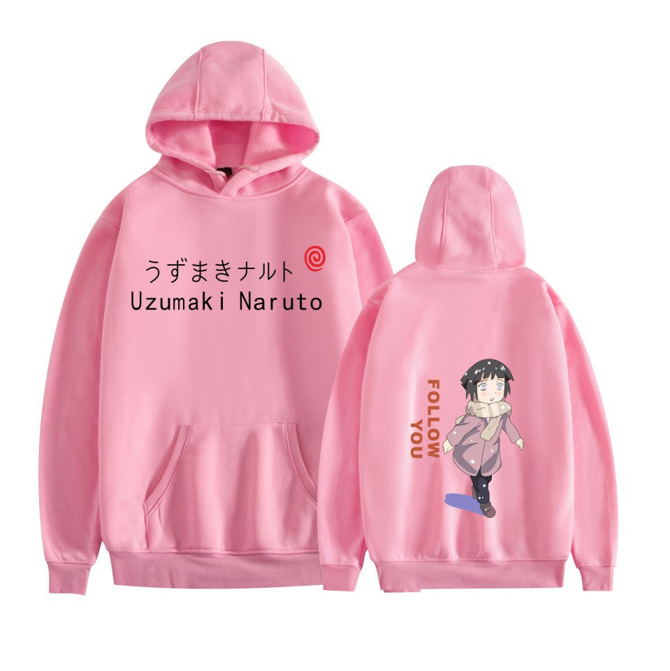 Anime Naruto Uzumaki Hinata Hyuga Printed Hoodies Pullovers Couple Sweatshirts Long Sleeved