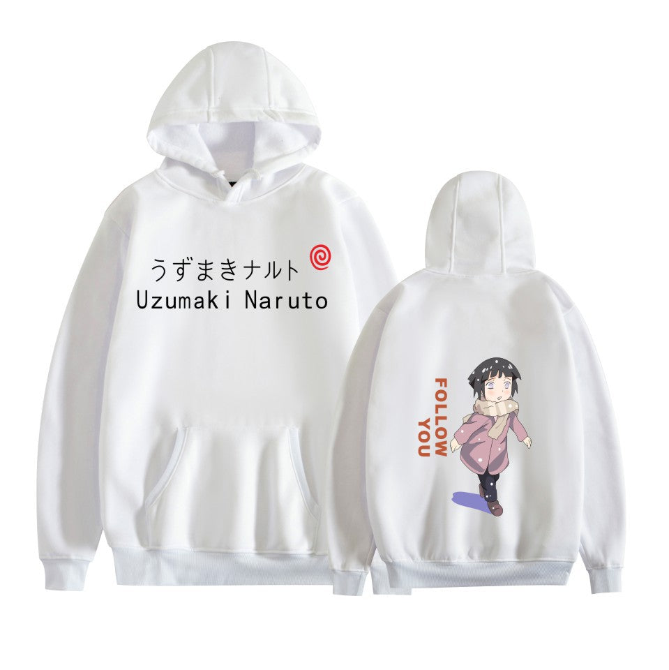 Anime Naruto Uzumaki Hinata Hyuga Printed Hoodies Pullovers Couple Sweatshirts Long Sleeved