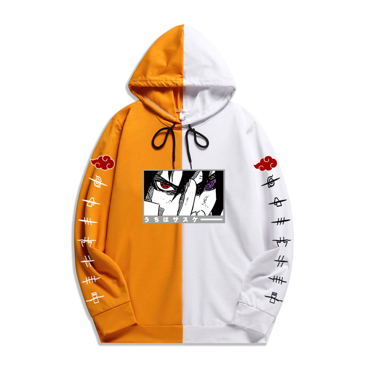 Japan Anime Naruto Itachi Uchiha Splicing Printed Hoodie Sweatshirt Pullover Casual Hoodies