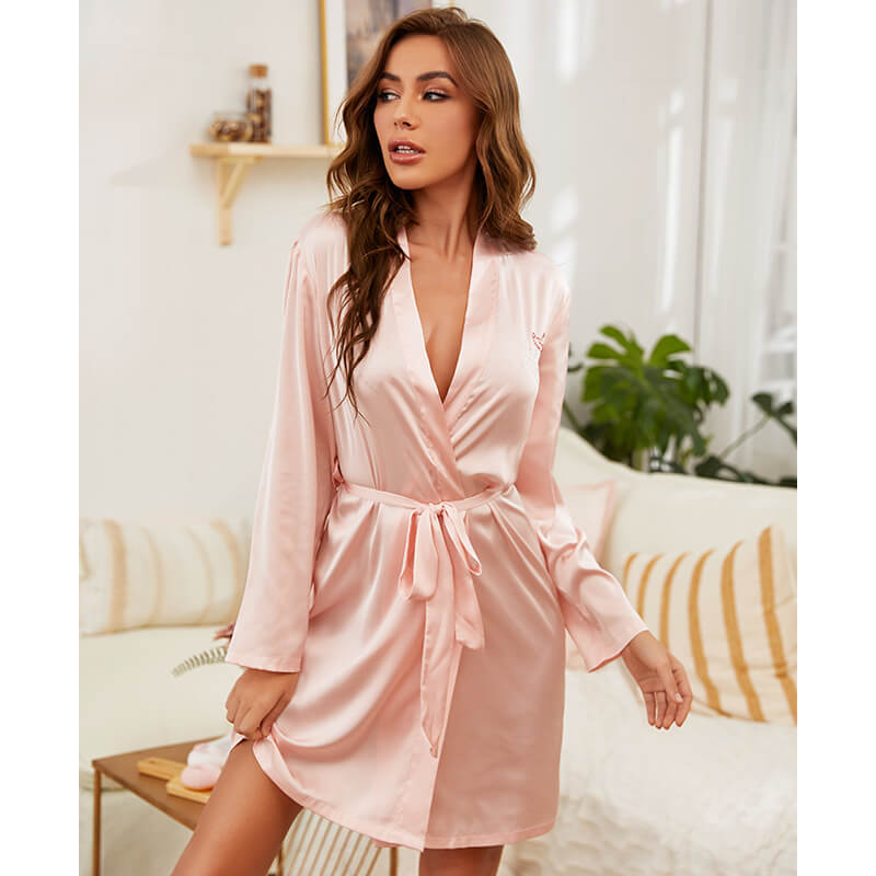 Women Robes Sexy Soft Silk Like Loungewear