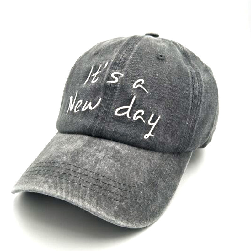 Simple Embroidery Letters Baseball Cap Pure Cotton - Loritta