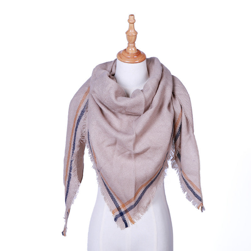 Imitation cashmere scarf 48 triangle scarf classic British plaid warm shawl - Loritta