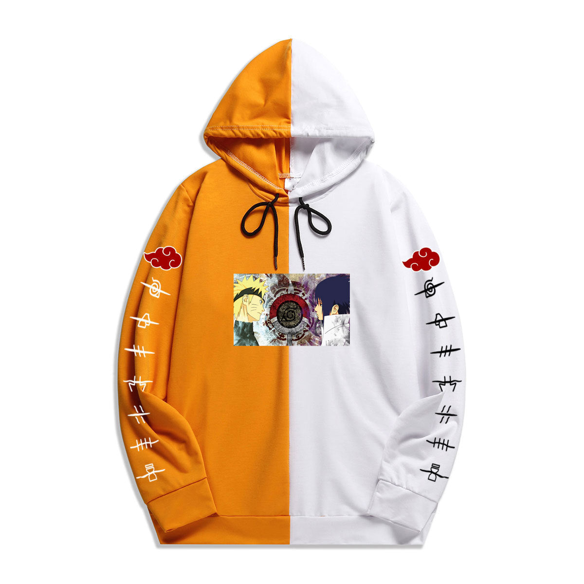 Japan Anime Naruto Itachi Splicing Printed Hoodie Sweatshirt Pullover Casual Hoodies