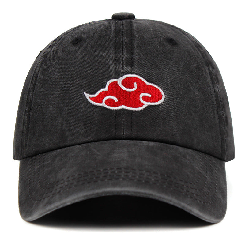 Anime Naruto Embroidery Akatsuki Logo Red cloud on the Cap