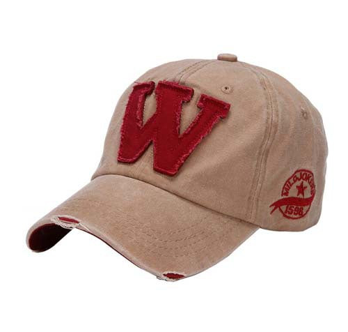 Washed Old W Letter Baseball Cap Outdoor Sports Sunshade