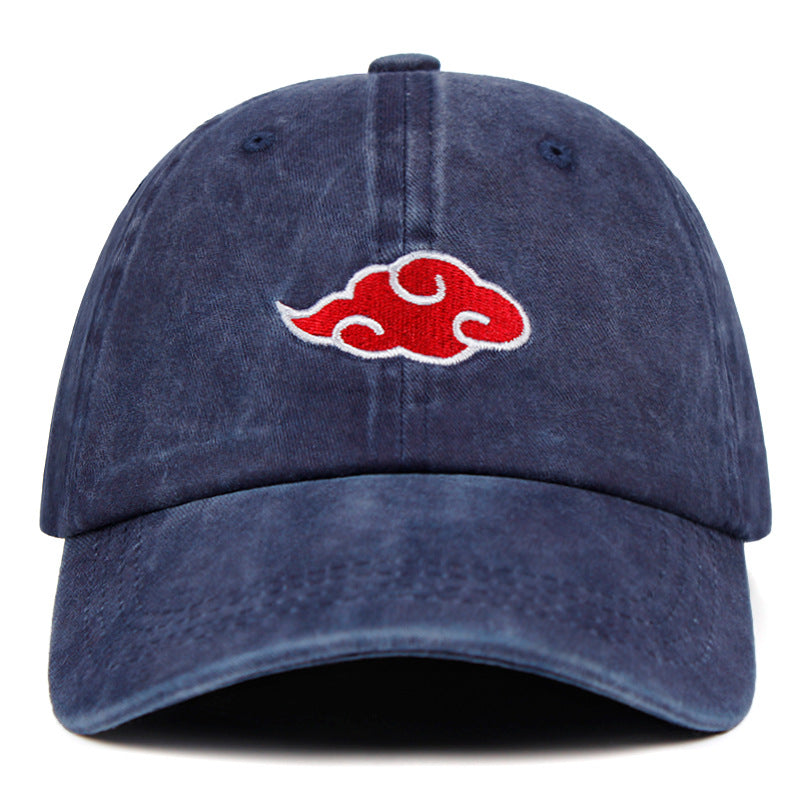 Anime Naruto Embroidery Akatsuki Logo Red cloud on the Cap