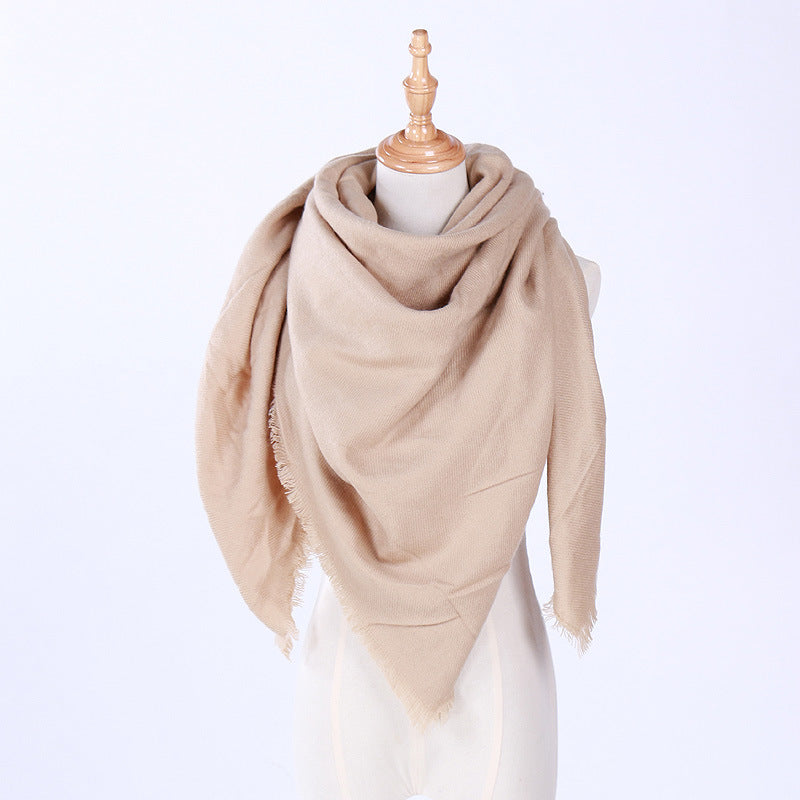Pure color triangle scarf for autumn and winter - Loritta