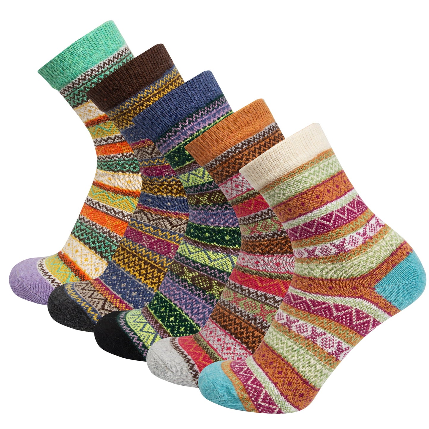 Loritta 6 Pairs Womens Socks Wool Socks Cashmere Thick Knit Warm Winter Socks for Women Gifts