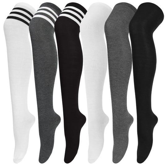 Loritta 6 Pairs Womens Thigh High Socks Over the Knee High Socks