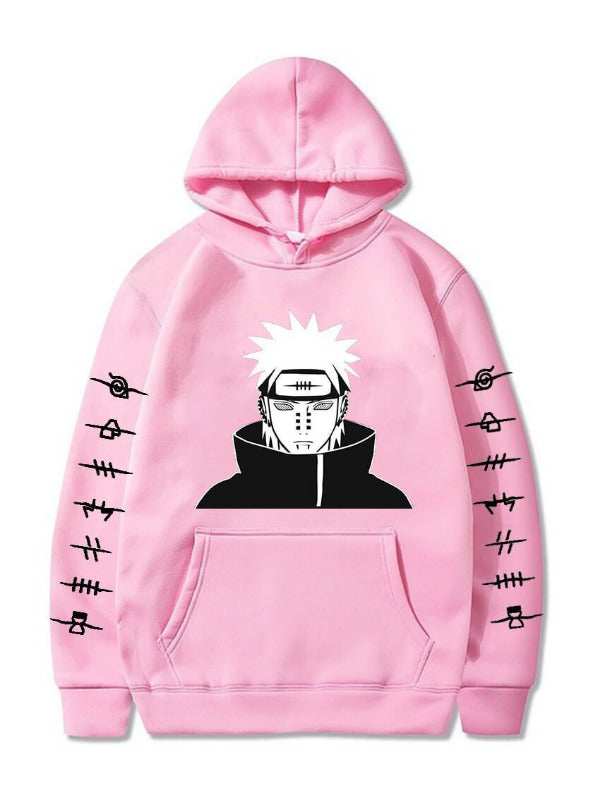 Manga Naruto Pein Pink Printed Hoodie