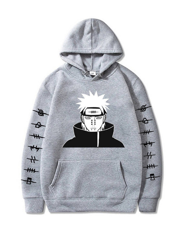 Manga Naruto Pein Grey Printed Hoodie