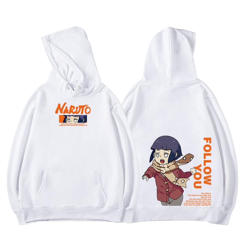 Naruto Uzumaki Hinata Hyuga Printed Hoodies Pullovers Sweatshirts Long Sleeved Couple Coats